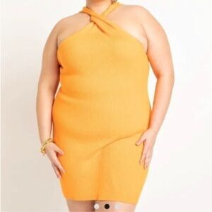 Eloquii Orange Twist Bodycon Dress 14/16